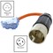 Ac Works Power Strip Cord, STW, 6-15/20R, SS2-50P, 1.5 ft., Orange SS2W620-018 - alternate 5